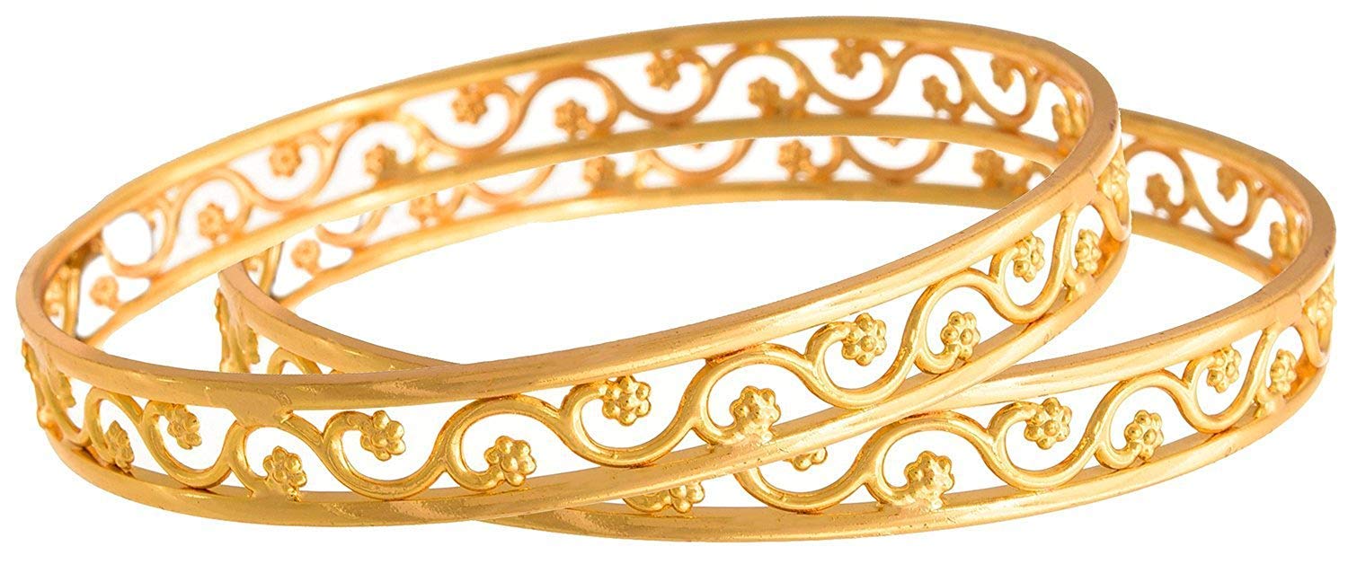 AFJ GOLD Copper Gold Plated Bangles Set for Women (Gold) (B07LB4P12L) Amazon Price History, Amazon Price Tracker