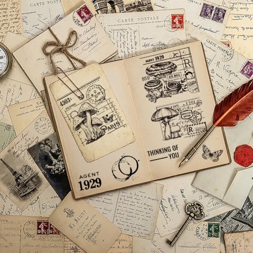 Globleland DIY-WH0251-021-US19 Vintage Mushroom Background Cling Rubber Stamp 7.09X8.66Inch Mushroom Planner Eva Rubber Stamps Embossing Stamp Seal thumb #3