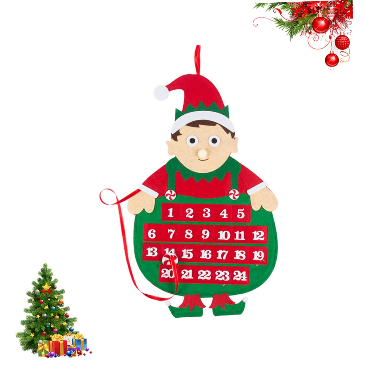 MAGICLULU 3 Pezzi Calendario Dell'Avvento Di Natale Ornamenti Della Natività Calendario Dell'Avvento Da Parete Ornamento Di Santaur Per Le Vacanze Calendario