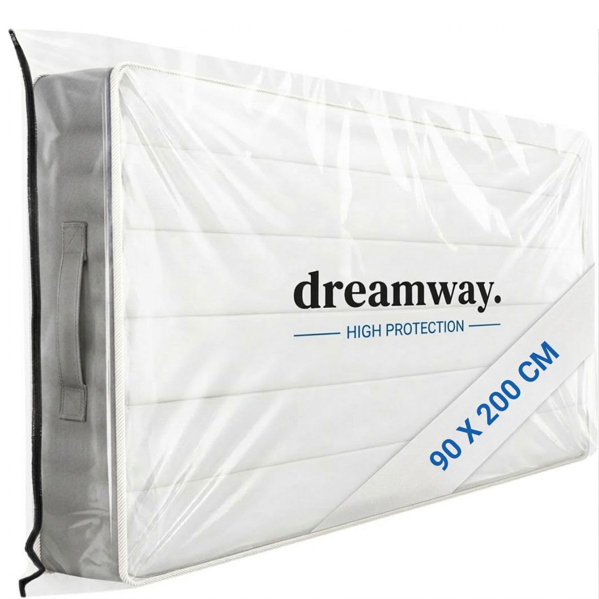 Dreamway Custodia Materasso Singolo per Trasloco e Deposito - Materassi Singoli Robusto con Cerniera - Celofan per Coperture Perfetto per Conservazione, Trasloco - Materasso Singolo 90x200 cm