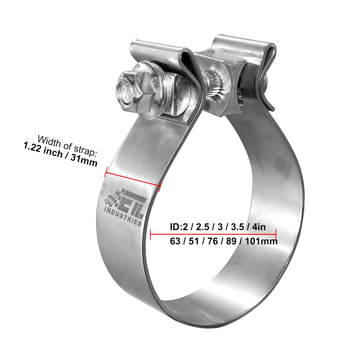 TIROL 3.5 Inch Exhaust Clamp, 3 1/2 Exhaust Clamp 3.5 Exhaust