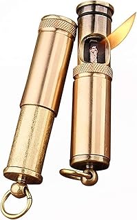 Brass Metal Survival Outdoor Vintage Lighter, Cigar Lighter, Refillable Vintage Lighter Wheel Kerosene Lighter, Trench Copper Vintage Gasoline Brass Igniter