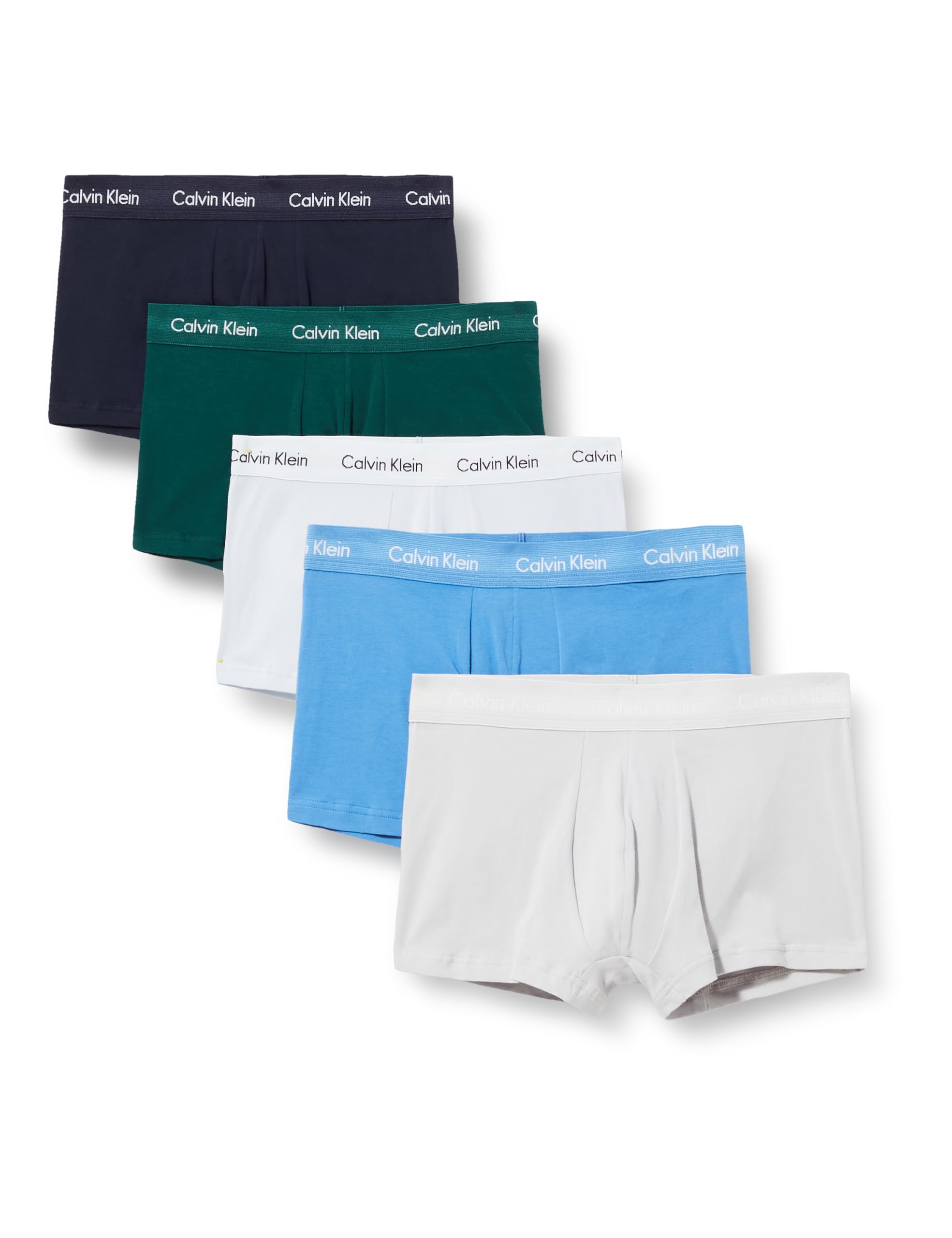 Calvin Klein Herren Low Rise Trunk 5er-Pack 000nb2734a Trunks, Blau (Kings Emerald/Plein Air W Dark Sap), XXL