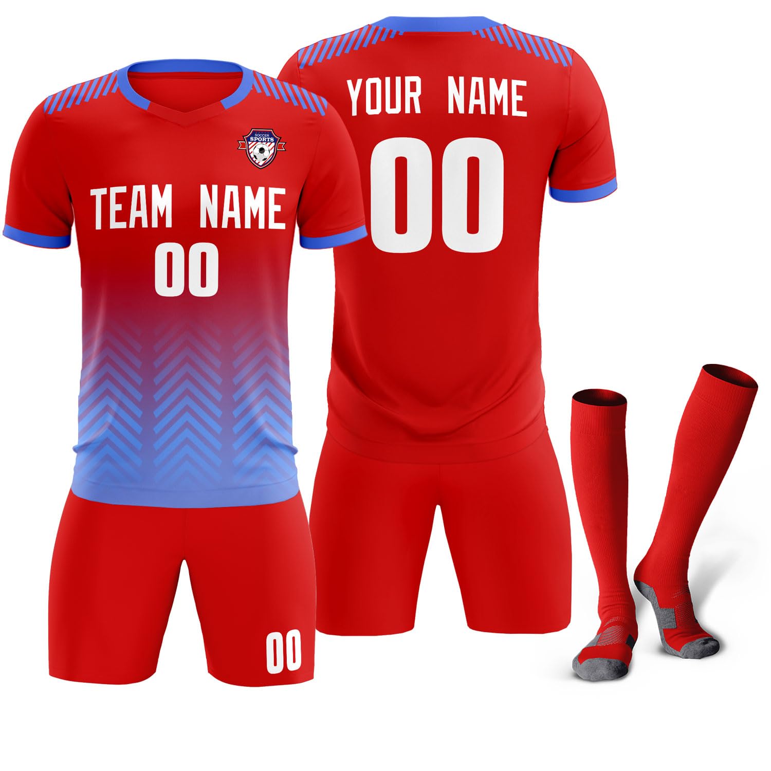 Personalized Soccer Jersey for Men Women Kids Custom Soccer T-Shirts & Shorts with Name Number Logo