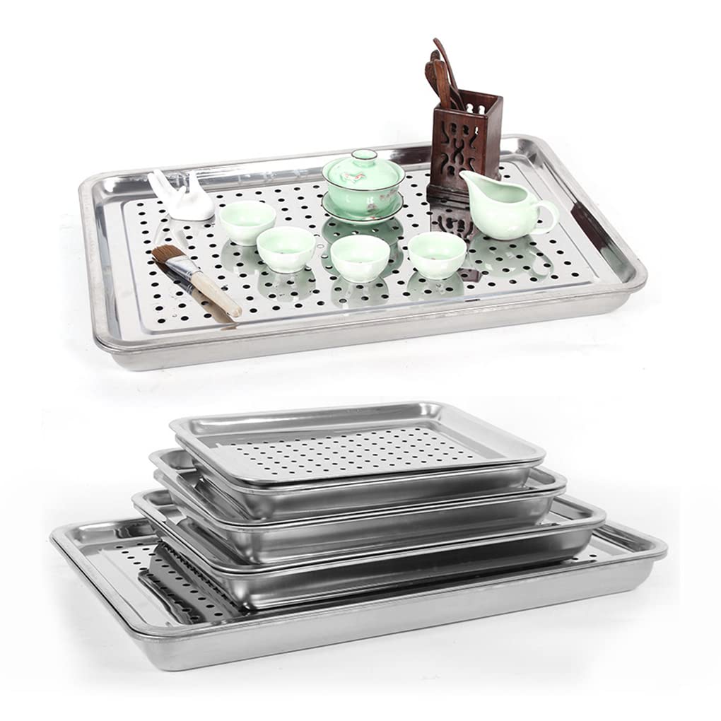 Piatto da portata per succhi di caffè, vassoio di drenaggio per hotel, rimovibile, riutilizzabile, in acciaio inox, 50 x 35 cm