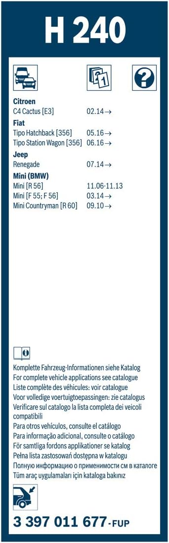 BOSCH Rear Wiper Blade H240-10" (Single)