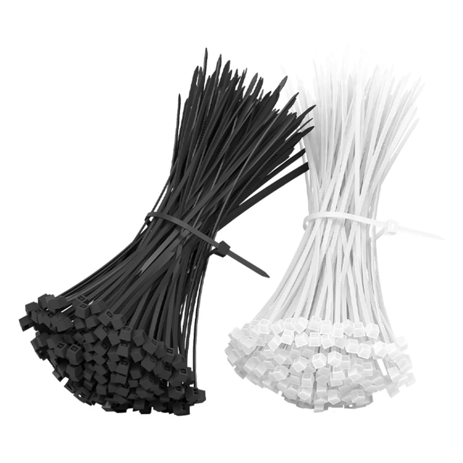 Bridas para cables autoblocantes, Brida for cables de anclaje plástico 100 piezas con hebilla nailon autoblocante for fijar el cable en Color blanco y negro(White,5X550mm)
