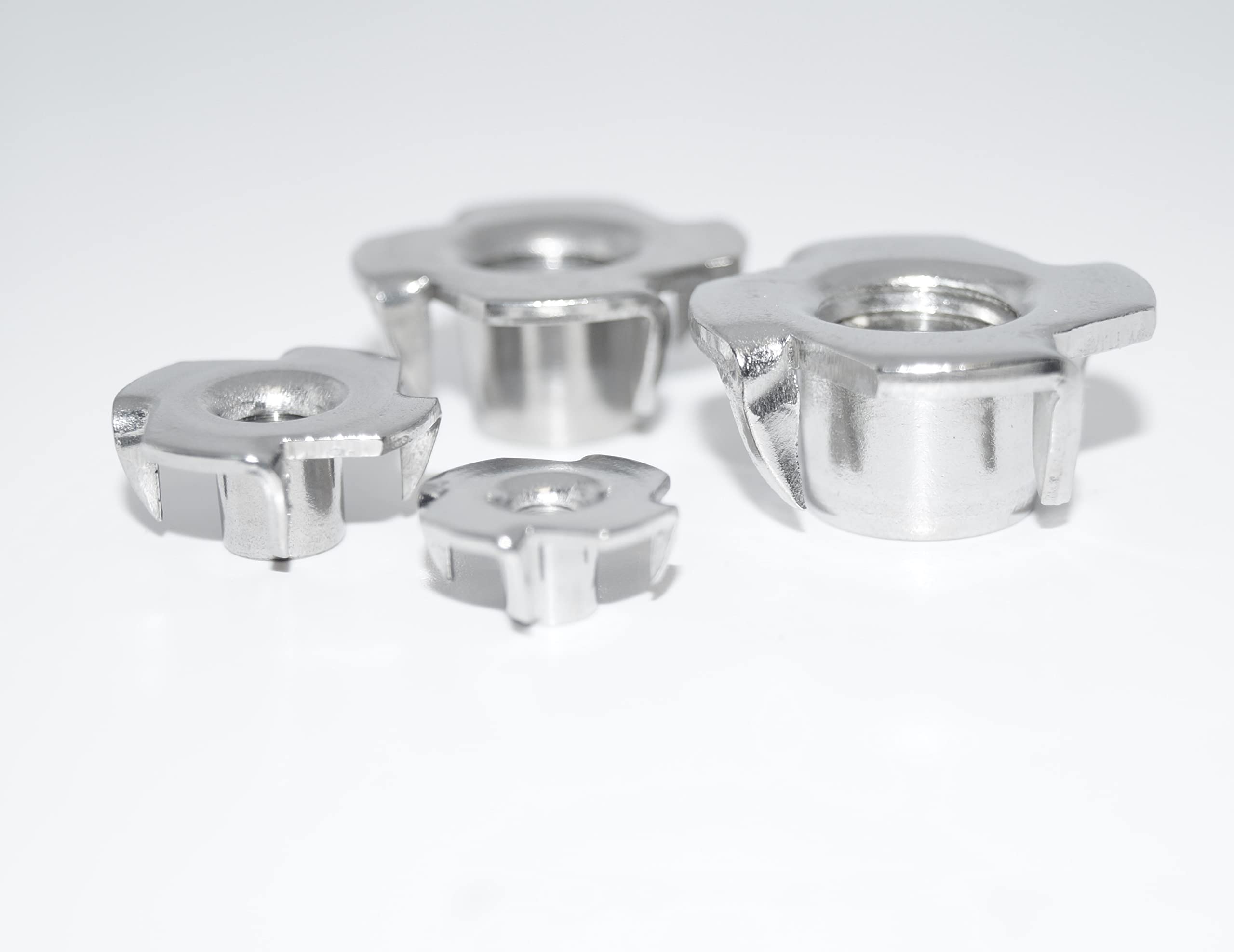 Dadi in acciaio inox M6, 25 pezzi con 4 punte in acciaio inox V2A A2, per dadi di pressatura in legno