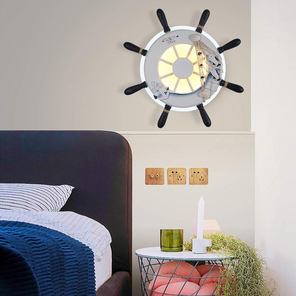 Moderne Runde Wandbehang Wandleuchte Schlafzimmer Nacht Leselampe 20W LED Wandleuchte Kreative Kinderzimmer Eiffelturm Modell Topfdekoration Romantische Wohnzimmer Cafe Wandleuchte 2700K needed