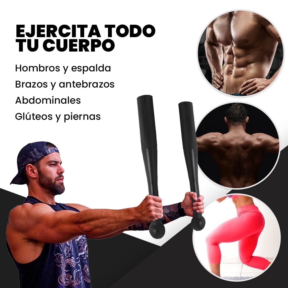 ManiBoom Mace Bell de Hierro Fundido - Maza Entrenamiento de FUERZA - Clubbell 4kg 6kg 8kg 10kg 12kg - Macebell para CrossFit, Fitness Pesas