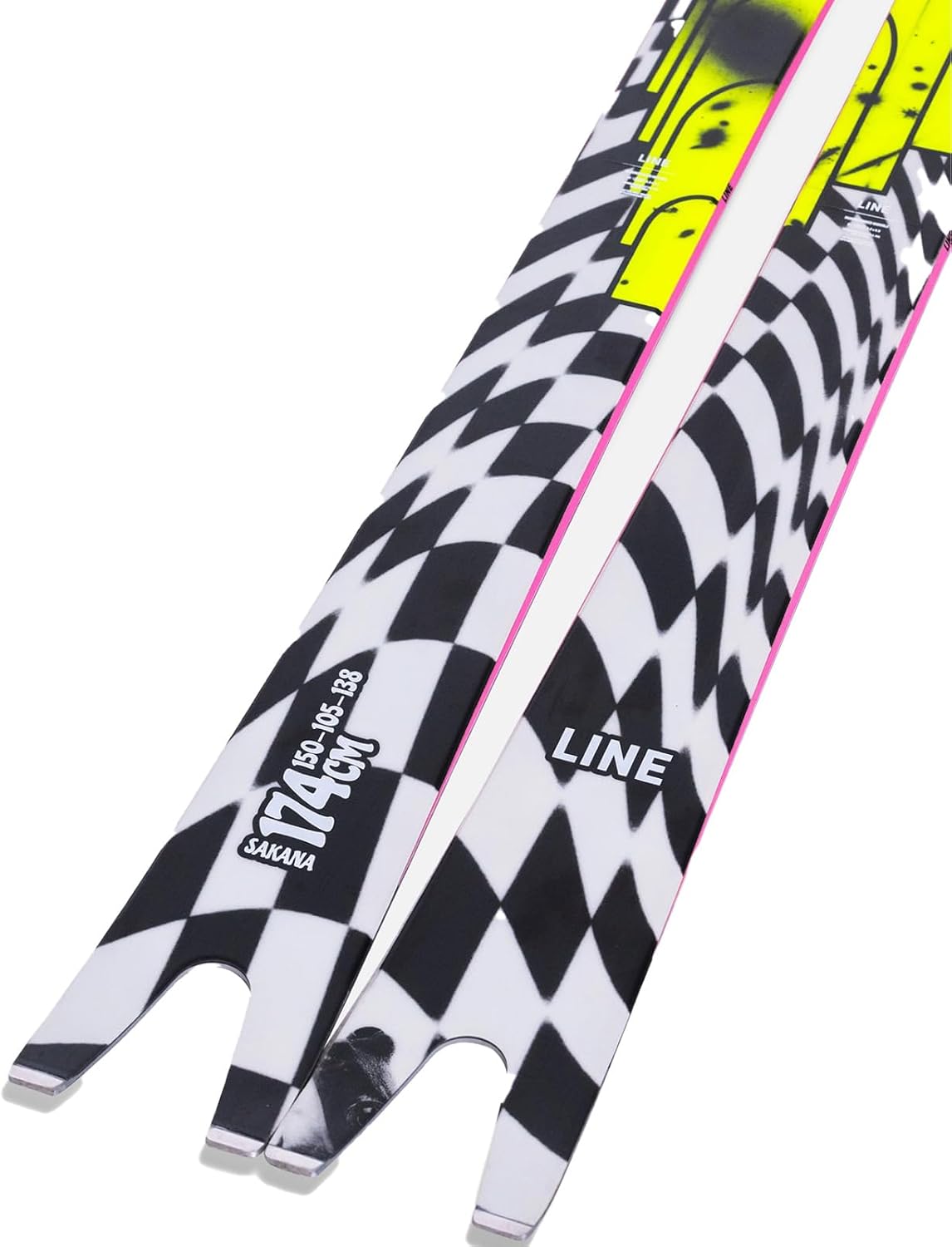 LINE Unisex Sakana Skis | Lightweight Durable High-Performance Skis with Swallowtail, Directional Flex & 5CUT Multi-Radius Sidecut for Advanced Skiers | Without Bindings