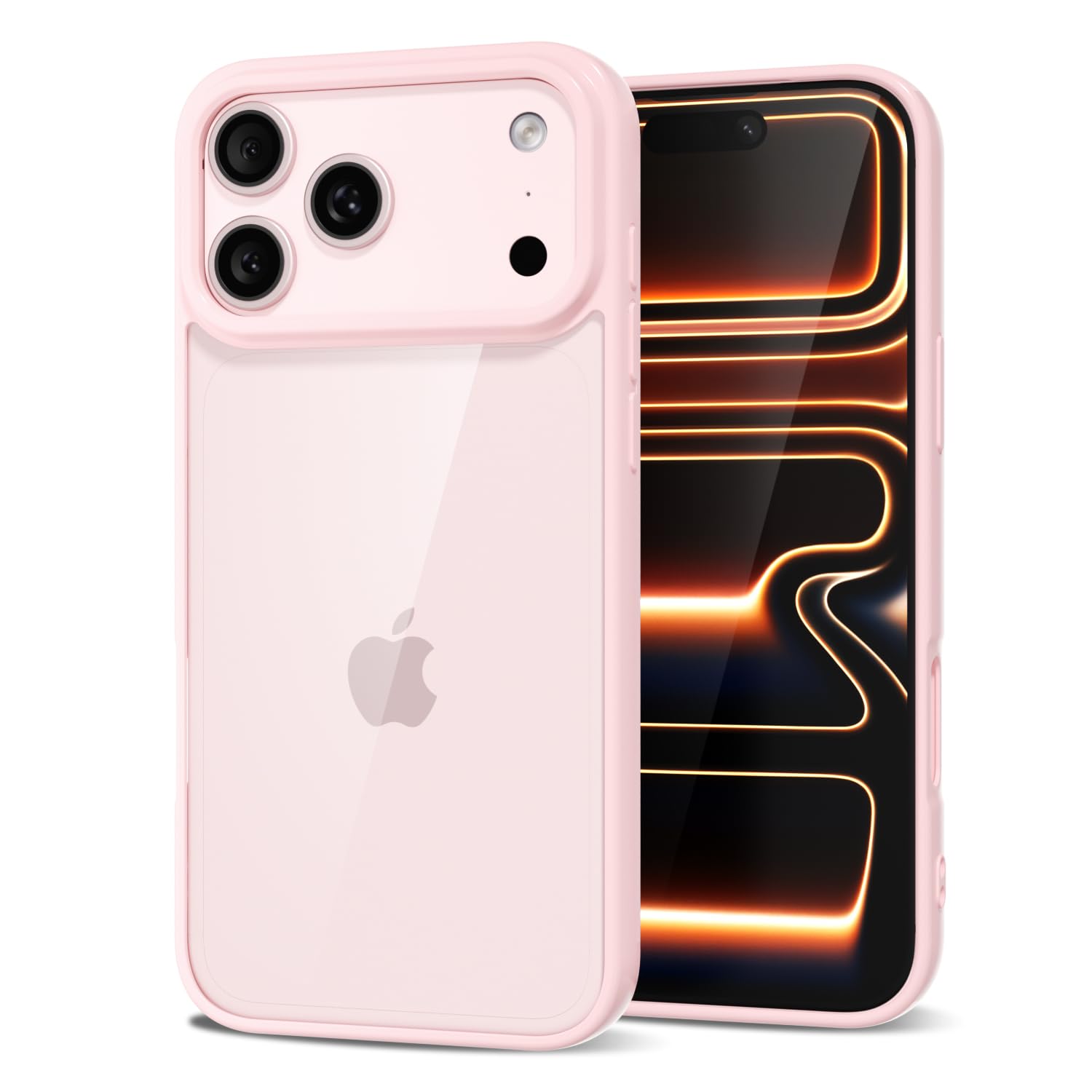 Photo 1 of LoeoeL for iPhone 17 Pro Case Clear, Transparent Hybrid iPhone 17 Pro Phone Case [Hard Plastic & Soft Silicone Bumper] Acrylic Non Yellowing Thin Slim Protective Cover for Women, Light Pink