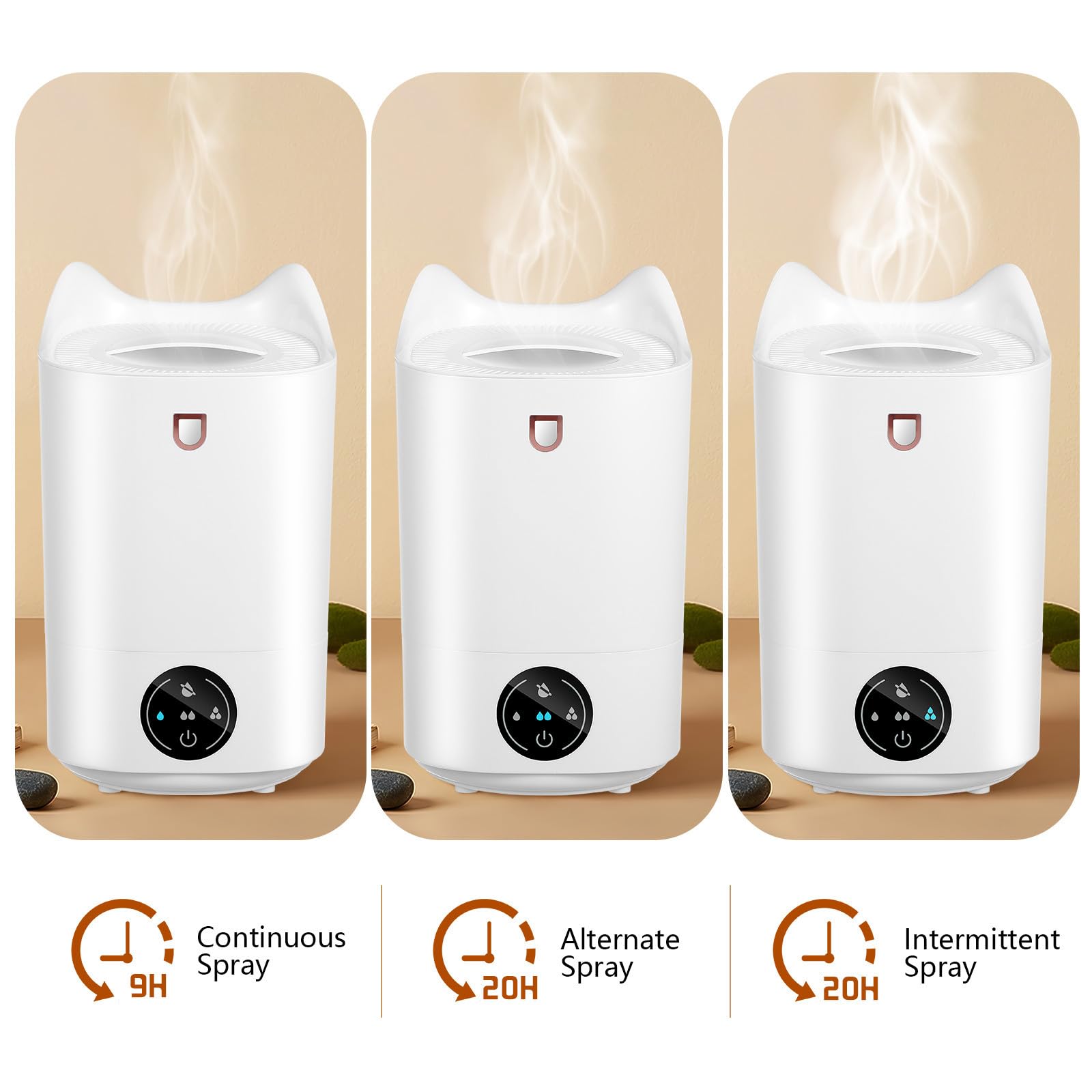 TOYANDONA Humidificador Personal de Escritorio 3.1l Blanco con Apagado Automático y Diseño Minimalista para Oficinas y Habitaciones Pequeñas