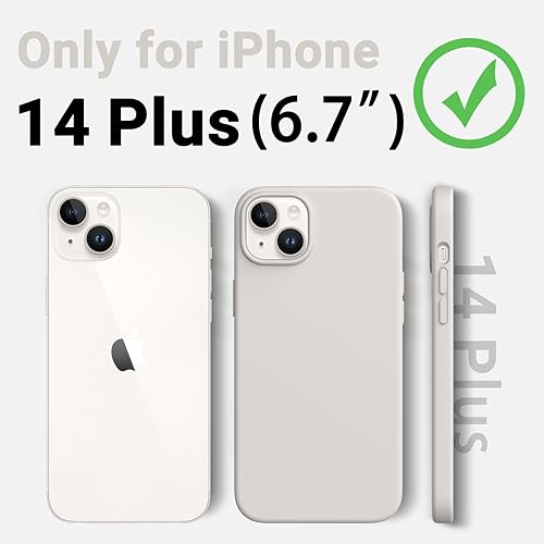 Miniatura 9 de AOTESIER Funda para iPhone 14 Plus, protección militar a prueba de golpes, funda de silicona líquida con forro de microfibra suave antiarañazos,