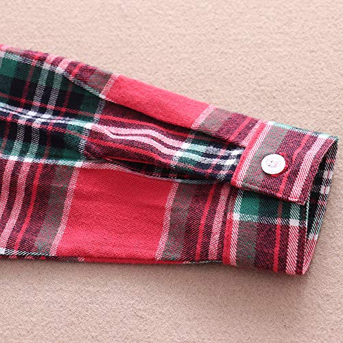 Image of Phorecys Girls' Plaid Flannel Shirt Long Sleeve Button Down Buffalo Checkered Shirt 2T-10 Years