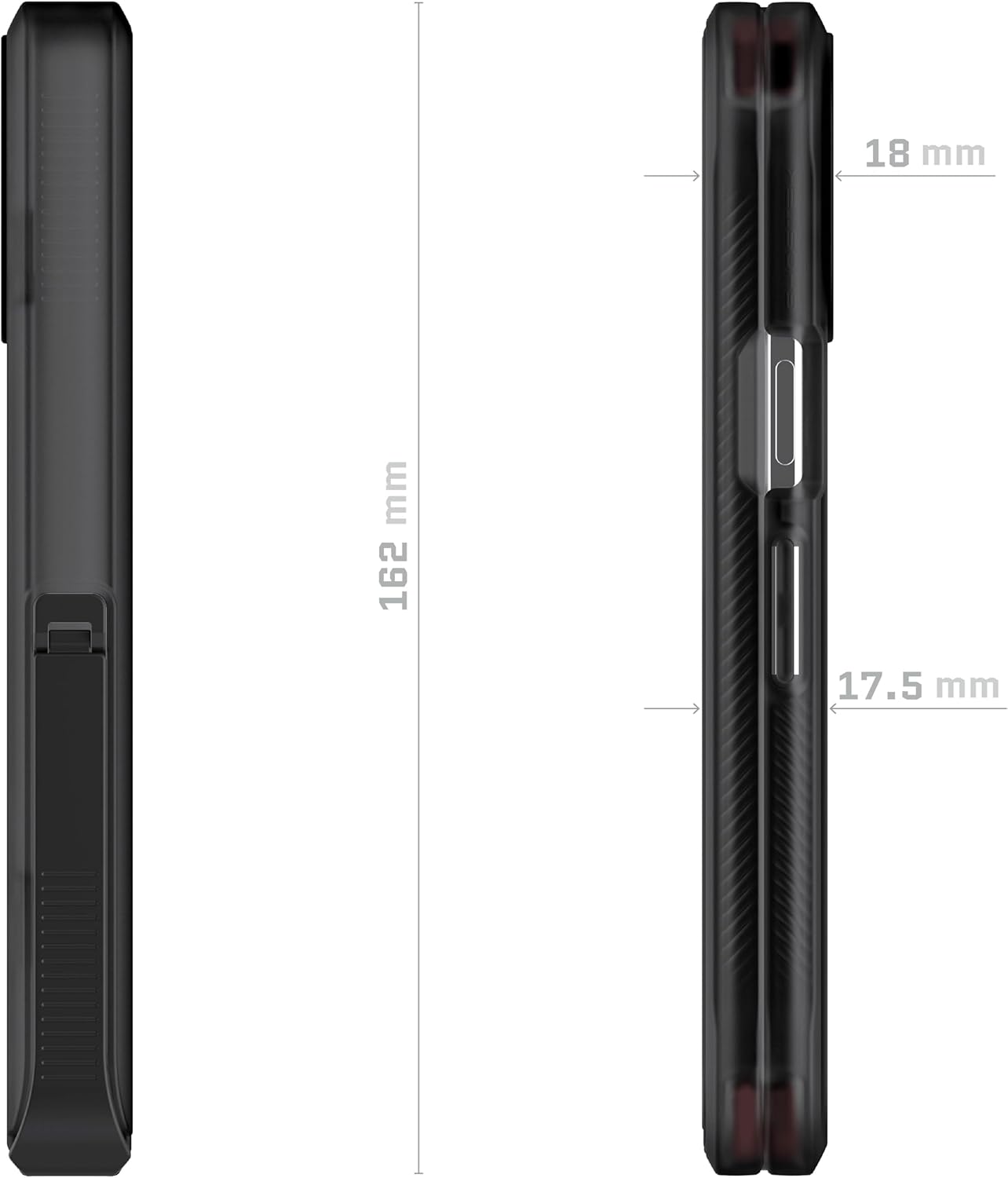 Ghostek Covert Clear Pixel 9 Pro Fold Case with Built-in Kickstand and Full Hinge Protection Shockproof Protective Phone Cover Designed for 2024 Google Pixel 9 Pro Fold (8") (Smoke)