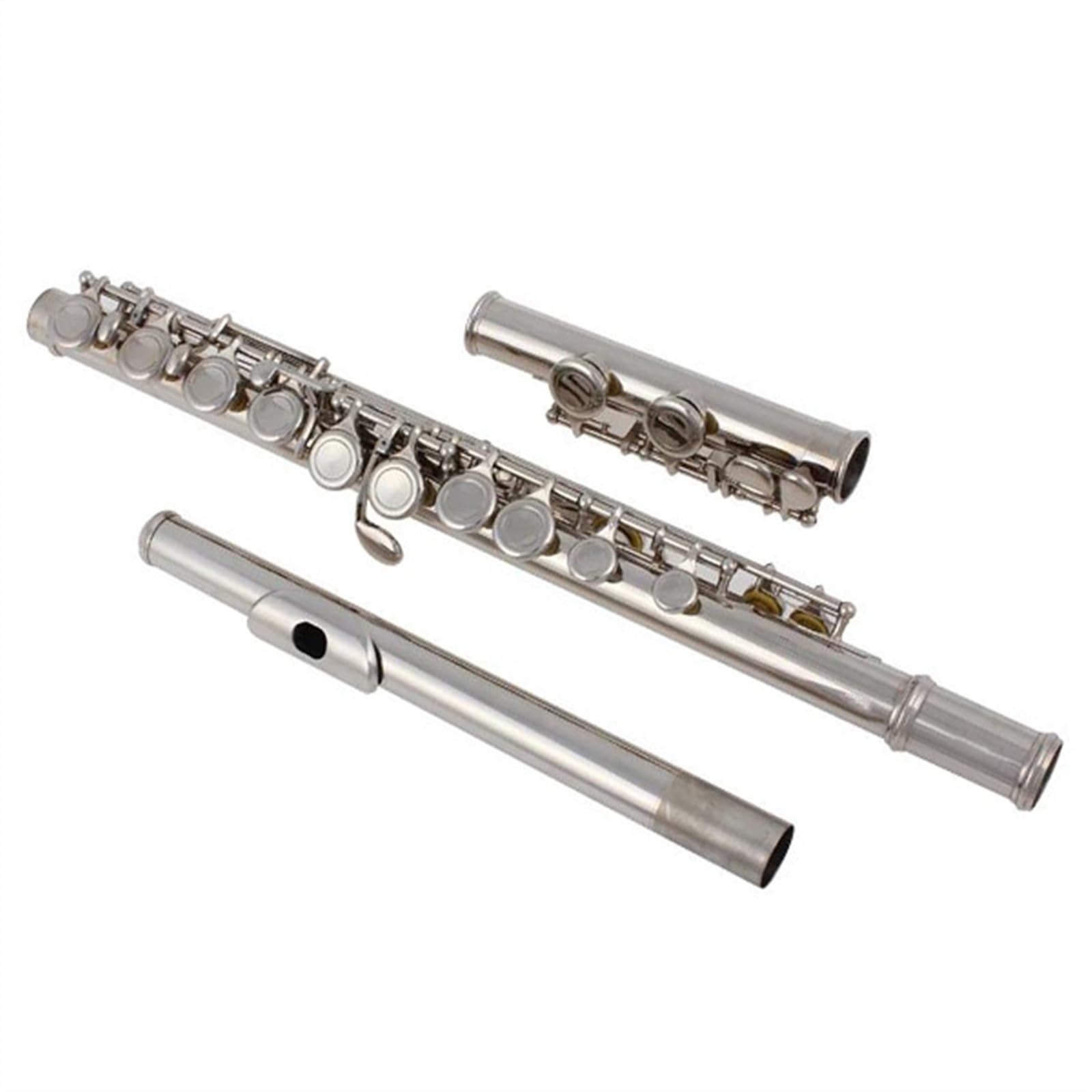 Strumenti Per Flauto Traverso Tono C A 16 Fori Chiusi Placcati In Argento Con Custodia Flauto Traverso Kit