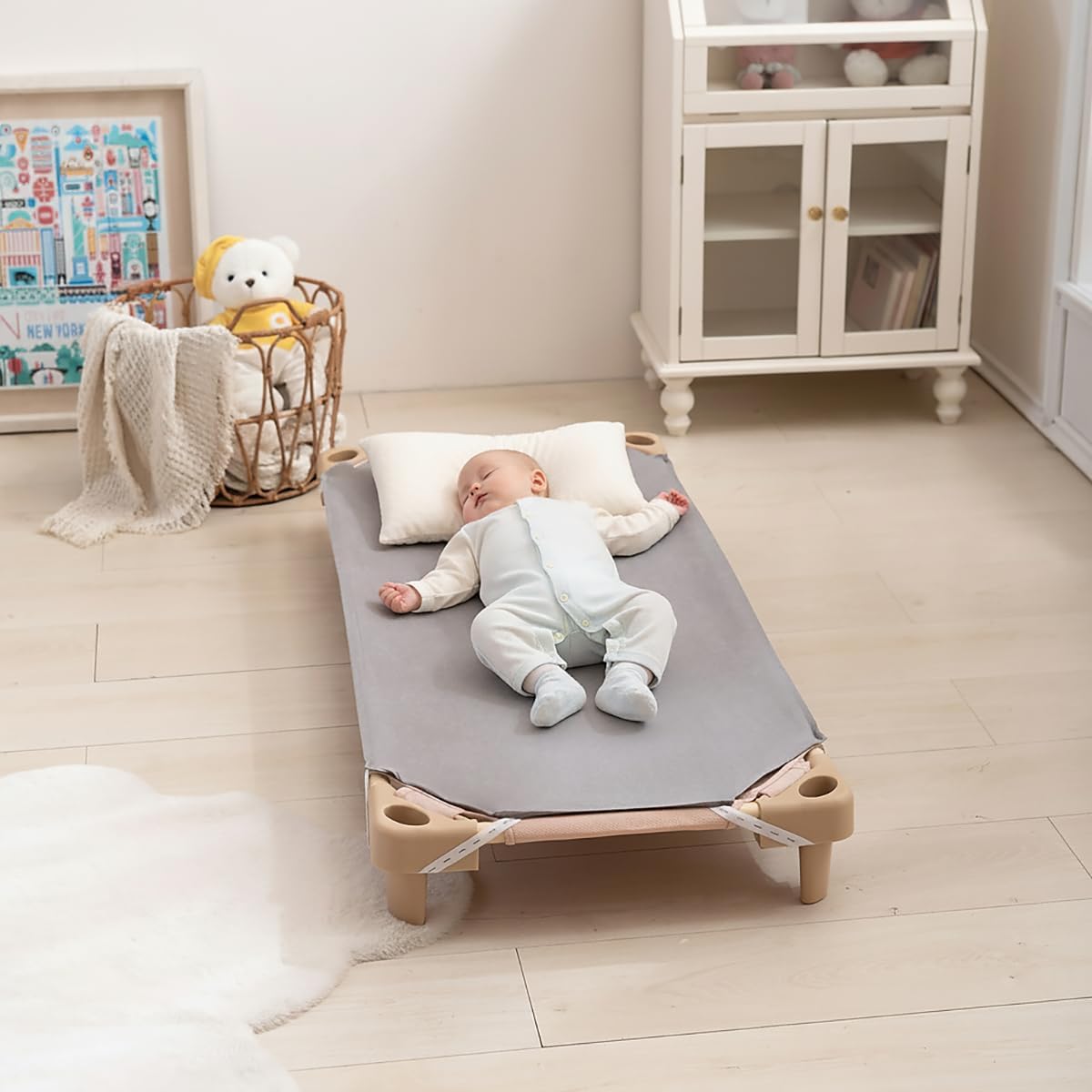 12 Pcs Cot Sheet for Daycare, 23" X 51", Grey Daycare Cot Bedding with Corner Elastic Loops for Child Boys Girls,Soft & Comfortable Brushed Microfiber - Fitted Cot Cover for Preschool Kids Nap Time