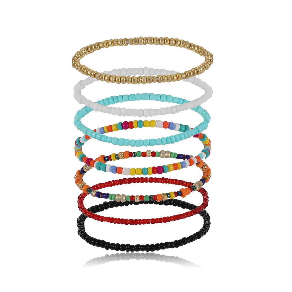 Aaishwarya 7 piece Elasticated Beaded Boho Bracelets Set Handmade Beach wear Fabric For Women And Girls | Valentine gift | Gift for Women Bracelet Women | Statement Bracelets Women | Charm Bracelet (B0BTPM33HB) Amazon Price History, Amazon Price Tracker