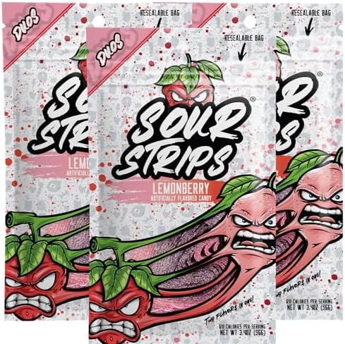 Amazon.com: Sour Strips Flavored Sour Candy Strips, Deliciously Sour ...