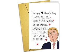 Funny Trump Mother's Day Card for Her, Humorous Mother's Day Card
