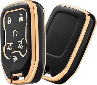 ELOHEI Key Fob Cover for Chevrolet, Key Fob Case Compatible with GMC Acadia Sierra Terrain Yukon 2018-2023 Chevy Silverado Suburban Tahoe Premium Soft TPU 360 Degree Full Protection