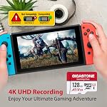 【for Switch 1 Only】 GIGASTONE 128GB Micro SD Card, Gaming Plus, MicroSDXC for Nintendo-Switch 1, Wyze, GoPro, Security Camera, 4K Video Recording, UHS-I A1 U3 V30 C10, up to 100MB/s, with Adapter