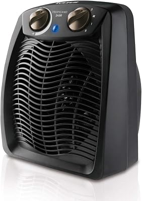 Taurus Tropicano 2400 Calefactor, termoventilador, 2 potencias de calor + ventilador, 2400W, asa de transporte, termostato ajustable, silencioso, diseño negro          [Clase de eficiencia energética A+]