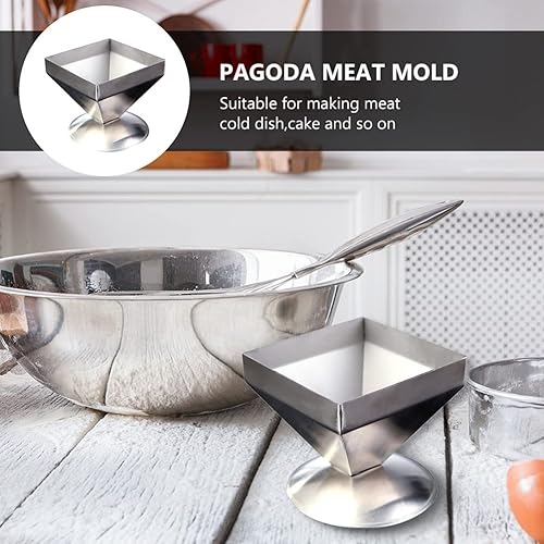 Miniatura 6 de DOITOOL Molde de pirámide de acero inoxidable, molde de carne, anillo para pastel, forma de triángulo, forma de relleno de alimentos, moldeador de