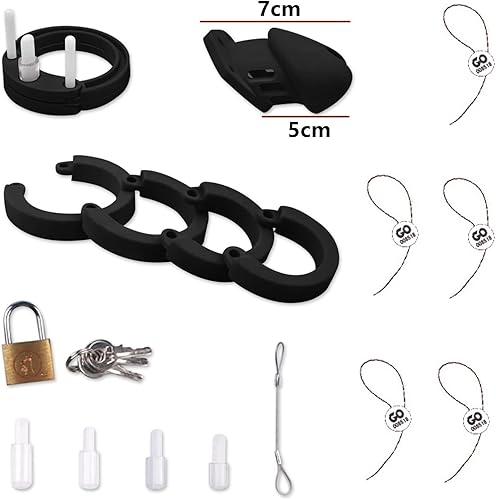 Miniatura 6 de Chastity Cage-Dispositivo de castidad masculino de silicona suave con cerradura, equipo de bondage para hombres, diseño amigable para principiantes,