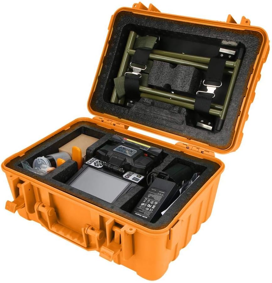 SM&MM Automatic FTTx Fiber Optical Welding Splicing Machine Optical Fiber Fusion Splicer Termination Tool Latest Version Fiber Optic Tool Kit - FS-60C(US Plug)