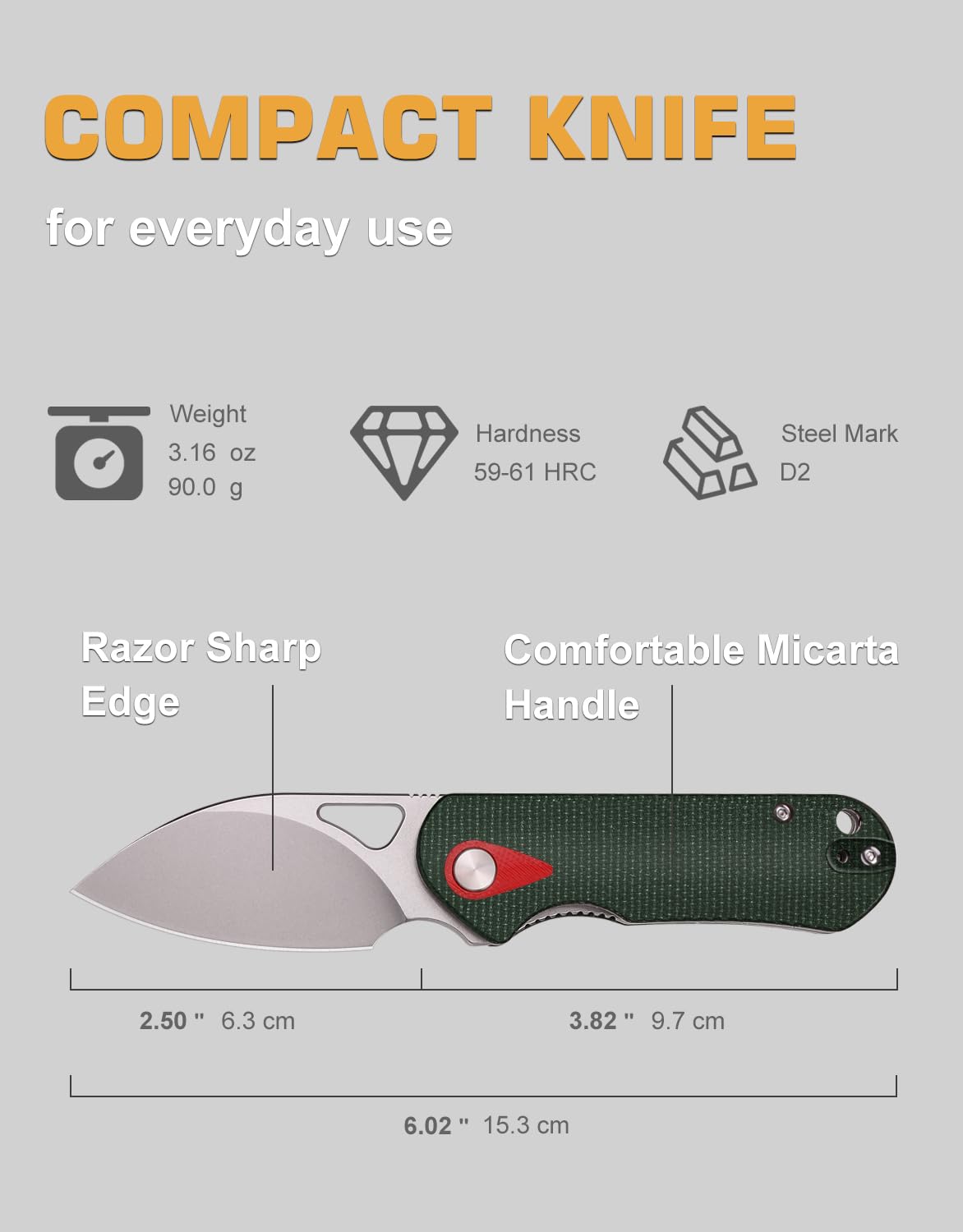 XTOUC Small Pocket Knife 2.5