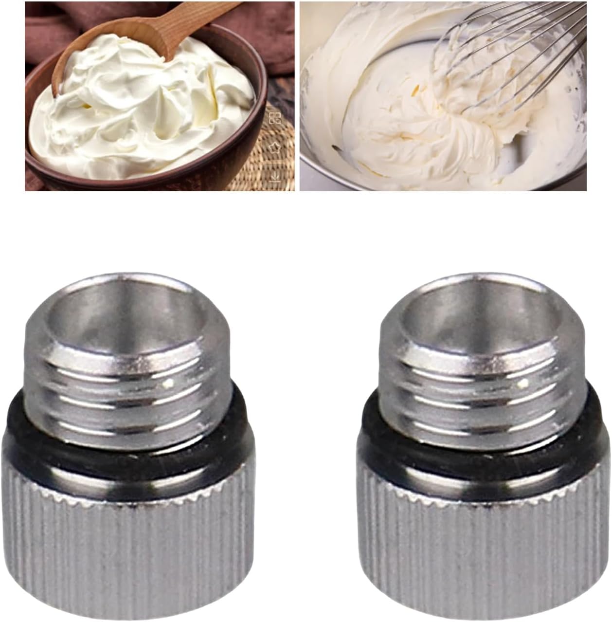 2Pcs Aluminum Cream Whipper Spout Base Whipped Cream Dispenser Parts 14mm for Professional Baking and Cake Decorating Whipped Dispenser Parts