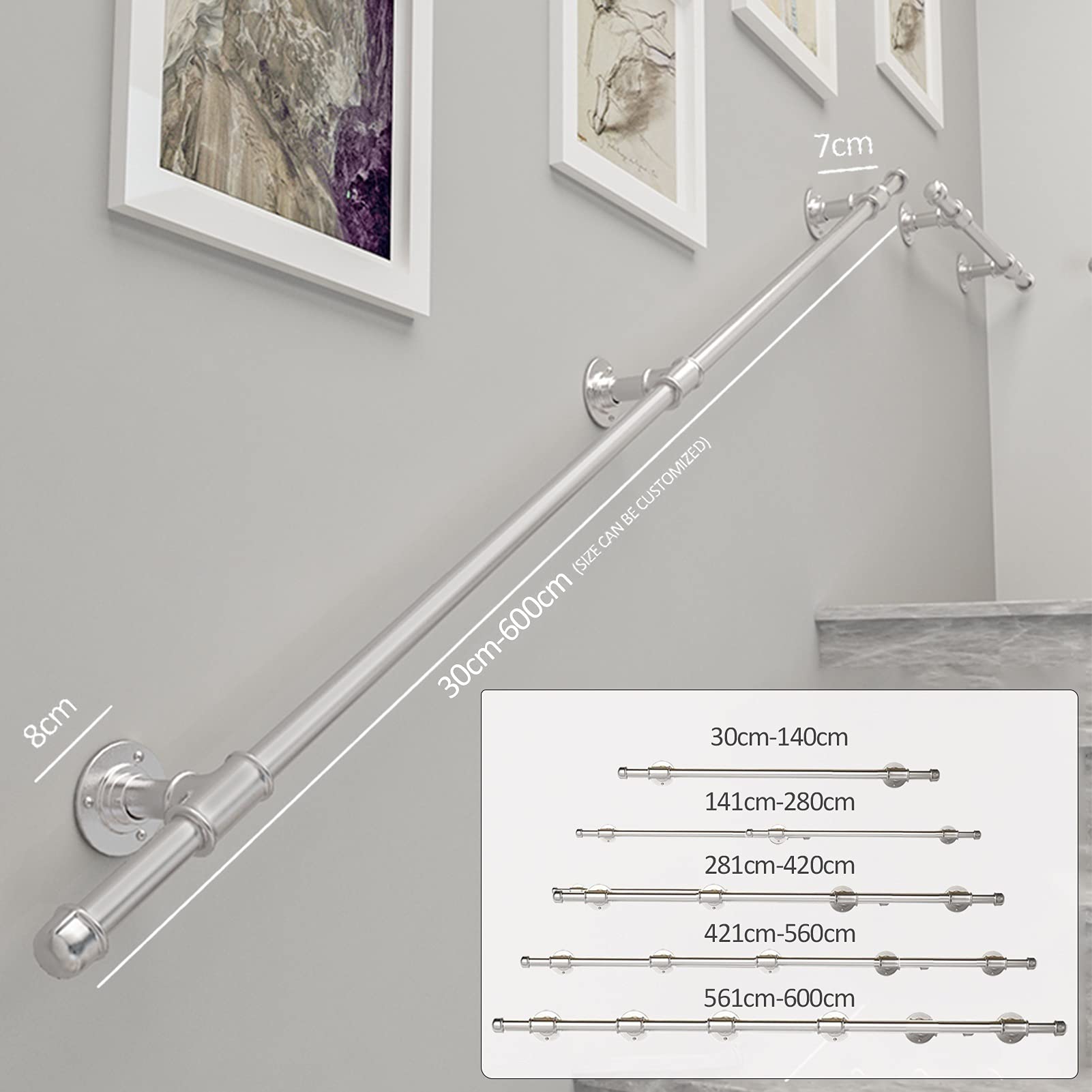 Wandtrappen Leuning Leuning, Trap Banister Railing Beugels Goud