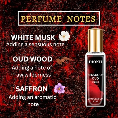 Image of Dionii SENSOUS OUD Unisex Eau De Parfum Perfume | Long Lasting Wood Fragrance With Saffron & Sandalwood, 20 ML