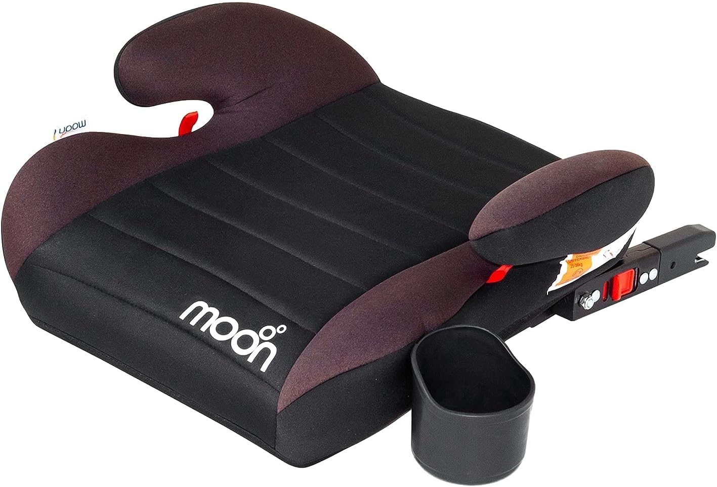 The Moon Brand Kido Baby Booster Car Seat with ISOFIX.Cup Holder.Group 3 (1536 kg).Extra large seat.Soft fabric.Equipped with Armrests,Backless BeltPositioning Car Booster Seat,Universally Fit - Black