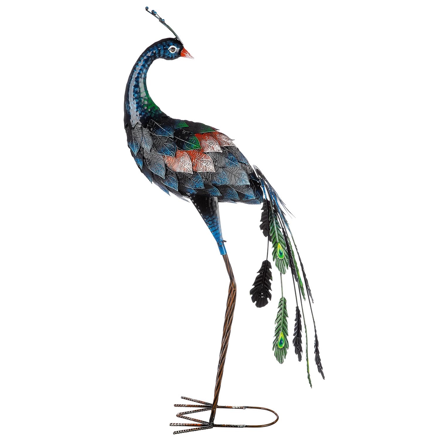 GILDE Metal Peacock Colourful Height 90 cm