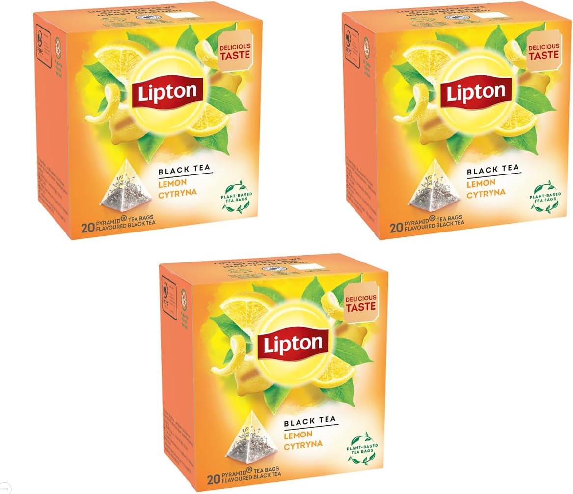 Black Tea - Lemon - 20 Premium Pyramid Tea Bags |Pack of 3