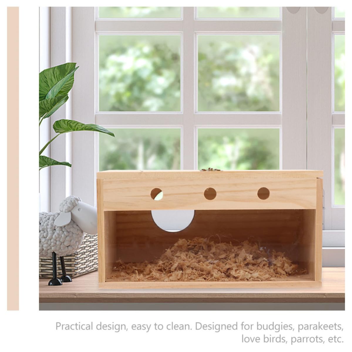 Nidos de pájaros para jaulas, Caja Colgante de Madera Beige para periquitos y Aves, Lugar Protegido y cálido para cría en Interiores y Exteriores
