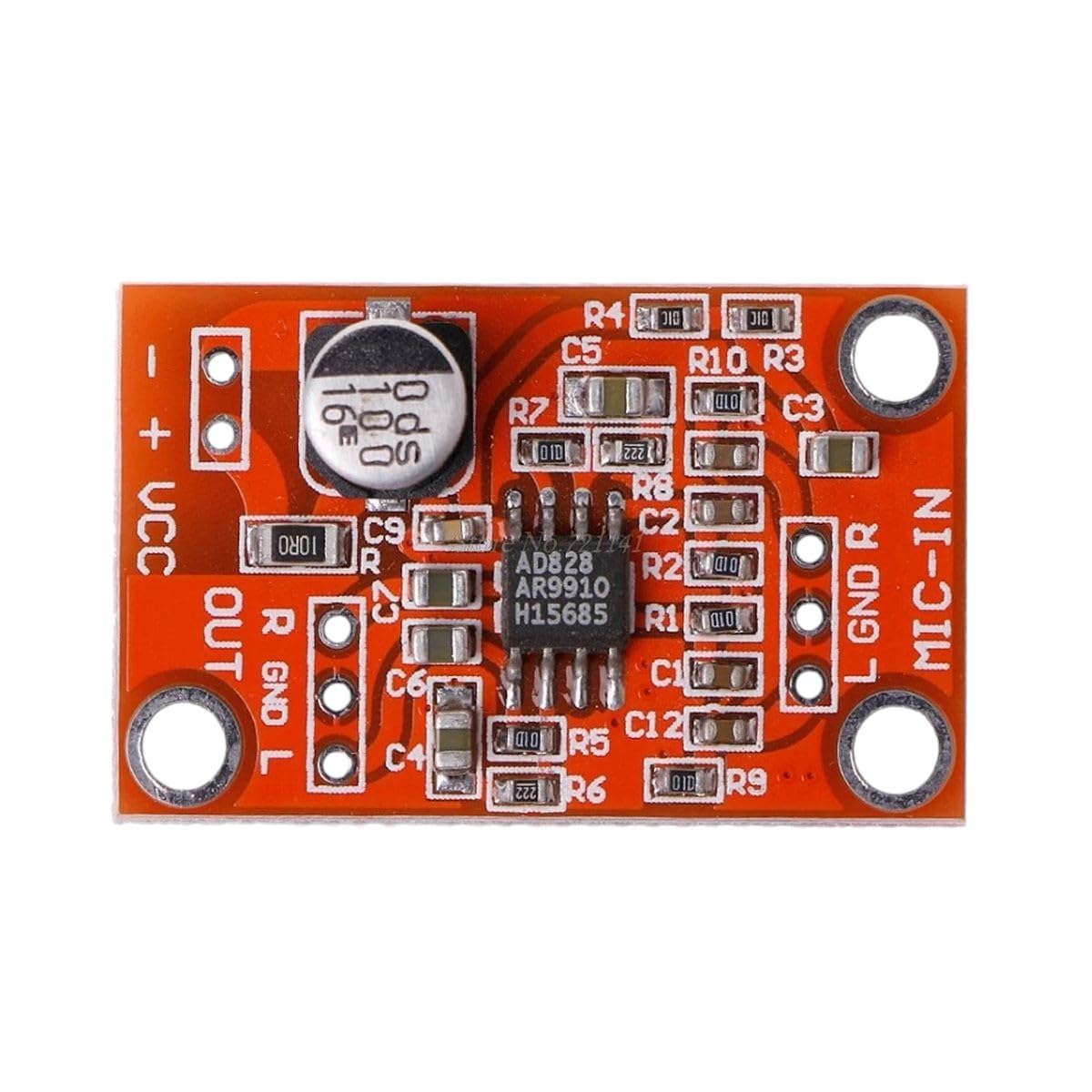 DC 3.8V-15V AD828 Stereo Dynamic Microphone Preamplifier Board MIC Preamp Module Amplifier Board New for Arrival 2025 High for Quality