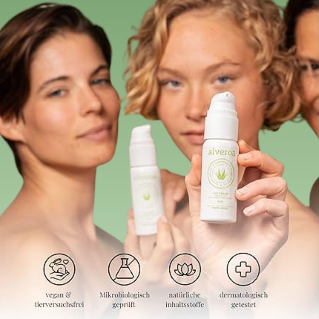 Day Cream | Le vainqueur du comparateur | Crème naturelle à l'aloe vera | Anti-âge | Cosmétique naturel | Crème pour le visage | Crème hydratante pour le visage | Peau normale et grasse | 50