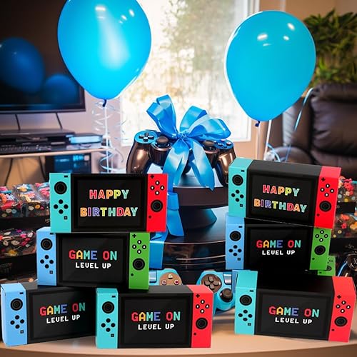Miniatura 4 de Cajas de regalo para fiestas de videojuegos, 12 unidades, cajas de regalo con temática de juego para niños, suministros de fiesta de cumpleaños,
