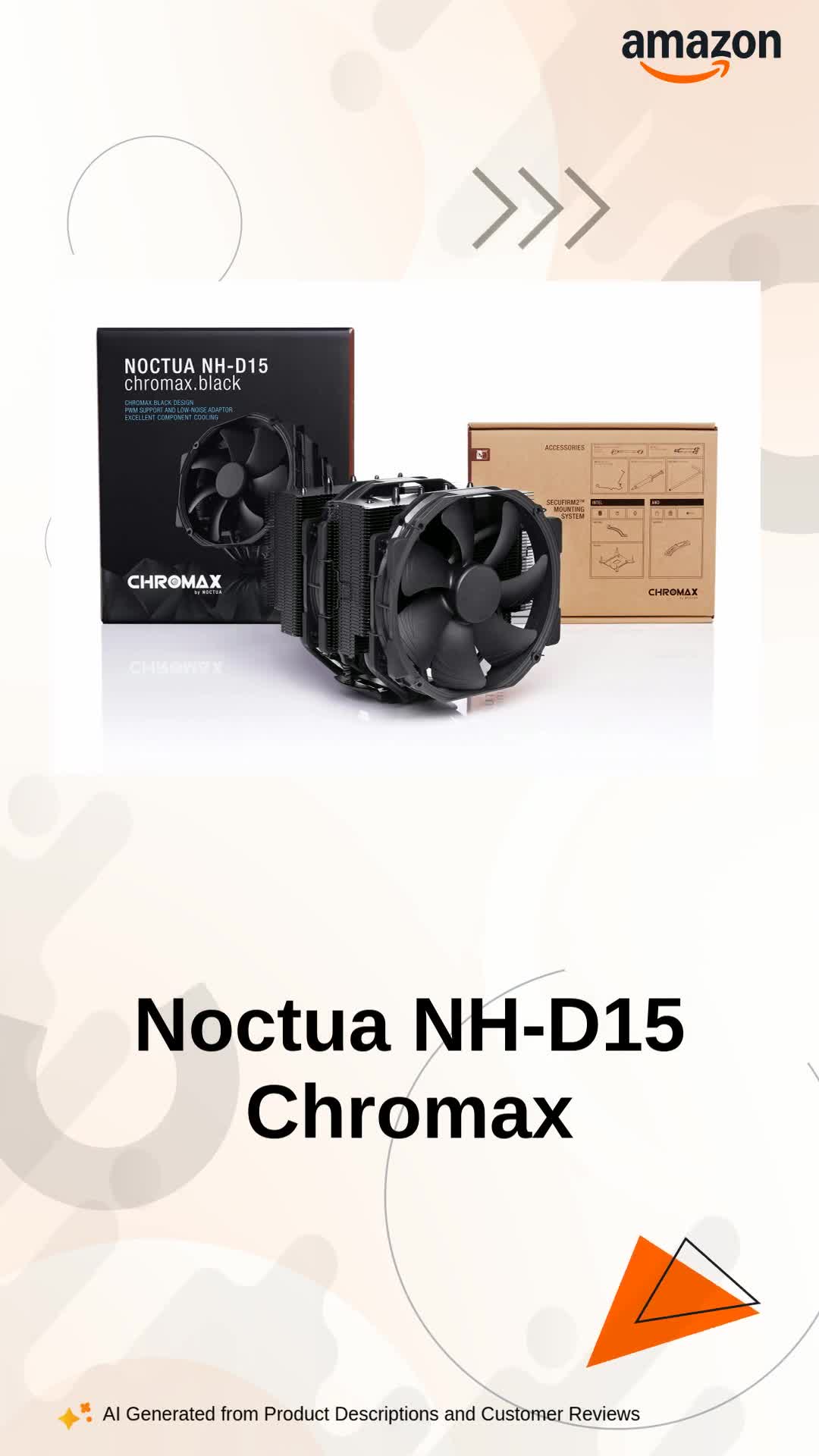 Noctua NH-D15 Chromax Black Dual 140 mm Fan CPU Air Cooler Intel