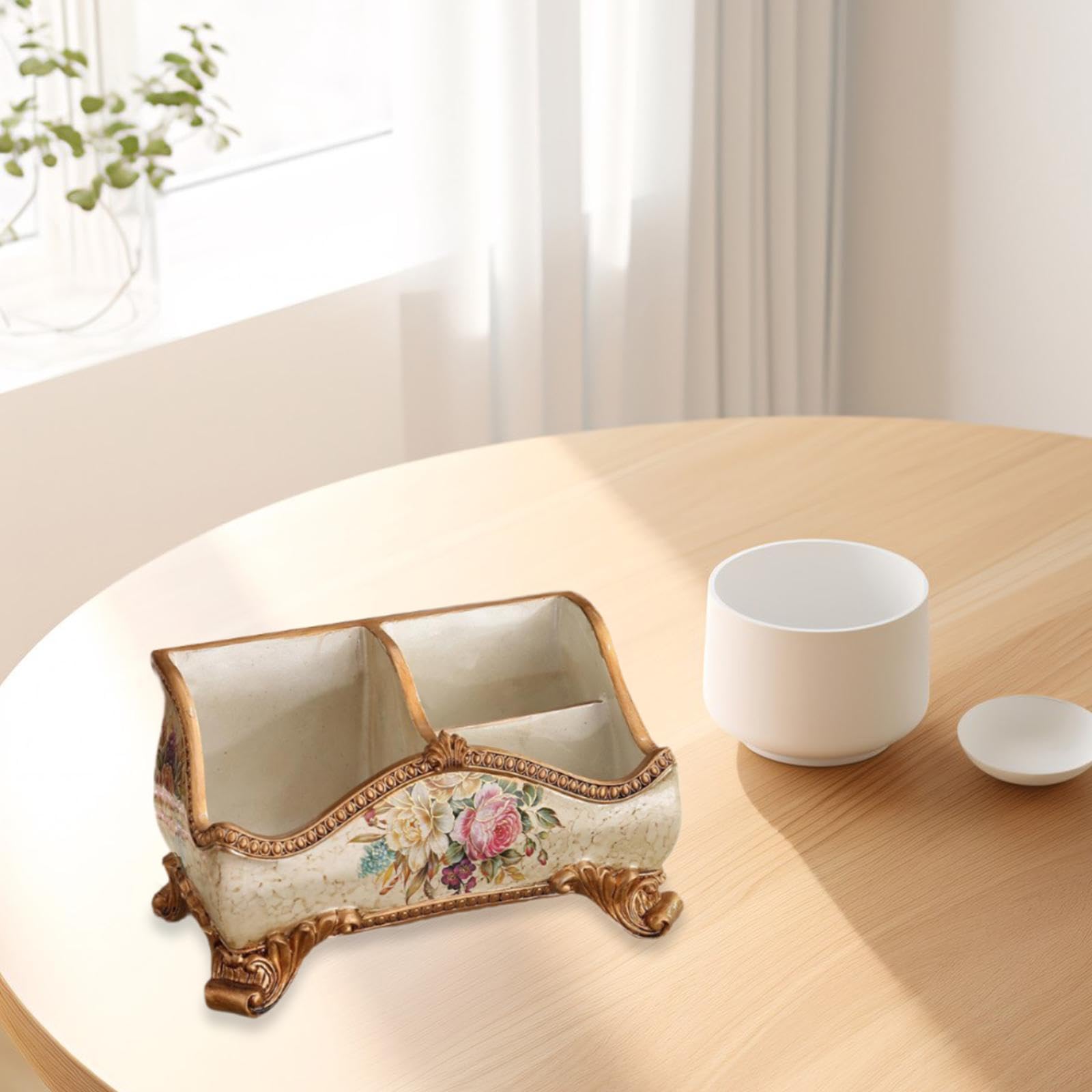 KESOTO Rangement de Bureau pour Télécommandes et Articles Divers, Champagne