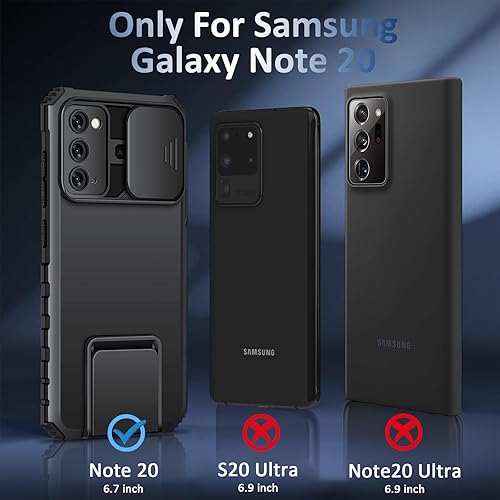 Miniatura 7 de Note 20 - Funda compatible con Samsung Galaxy Note20 5G de 6.7 pulgadas, funda para cámara deslizante, funda de grado militar a prueba de golpes con