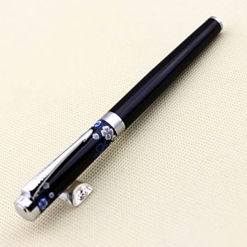 Gullor Adorable Lucky Clover Pattern Hero 7028 Fountain Pen with Black & Silver