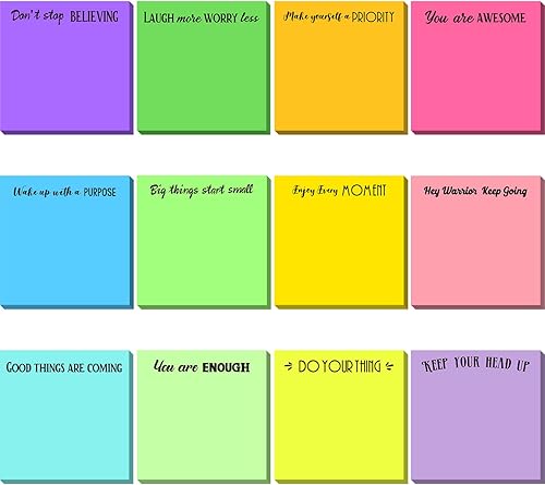 Zonon 24 notas adhesivas geniales para la escuela, de 3 x 3 pulgadas, temática de regreso al aula, bloc de notas motivacionales, regalos positivos