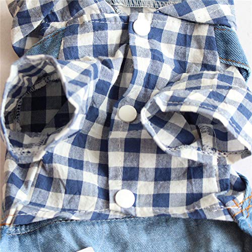 Camiseta Vaquera Para Perros Pequeños Y Medianos - Mono Con Capucha De Algodón Y Denim, Tallas XS A XXL (1-6.5 Kg)