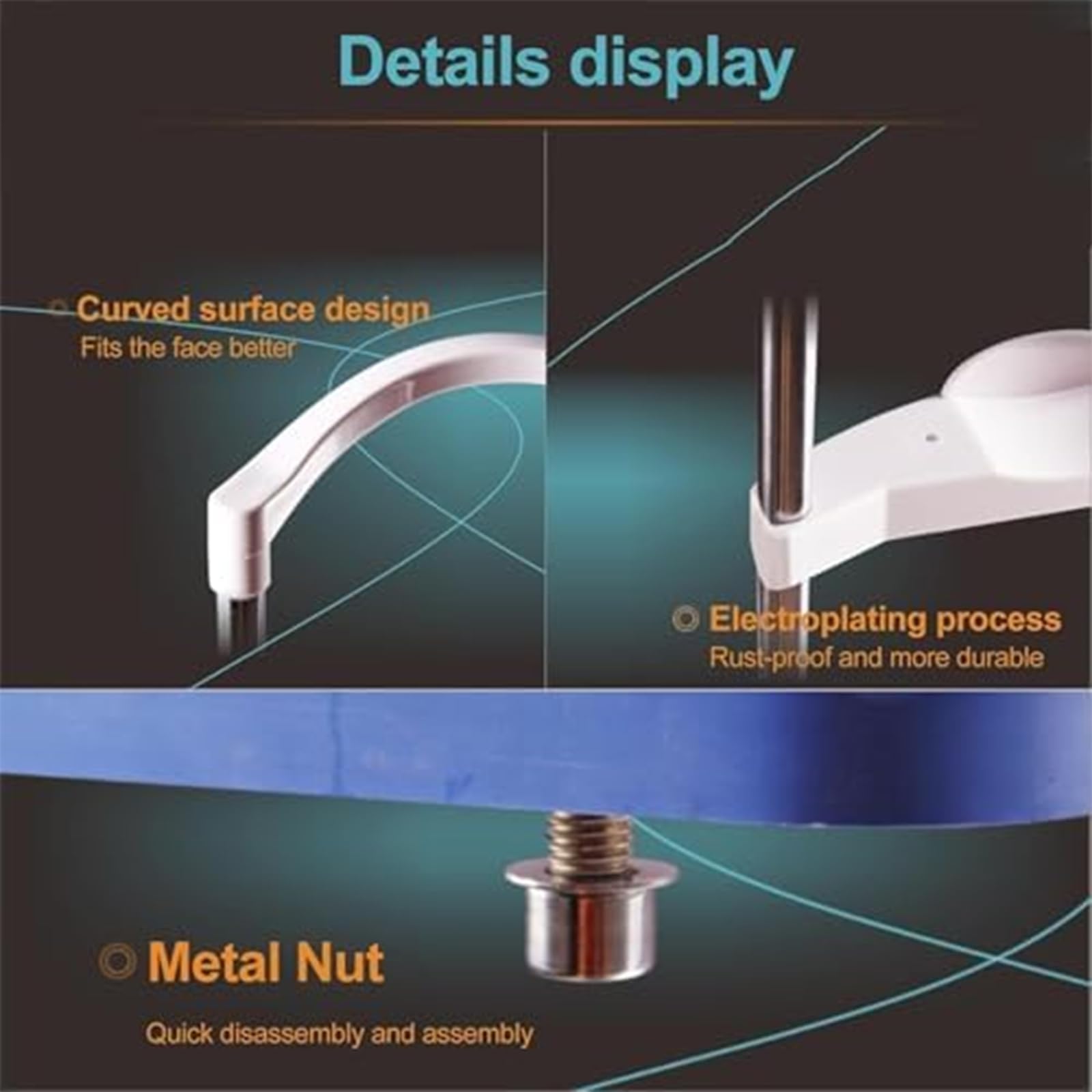 Staffa frontale for allenamento visivo, staffa for mentoniera di sollevamento optometrico, mentoniera for strumenti ottici con manopola regolabile, altezza di sollevamento regolabile e distanza