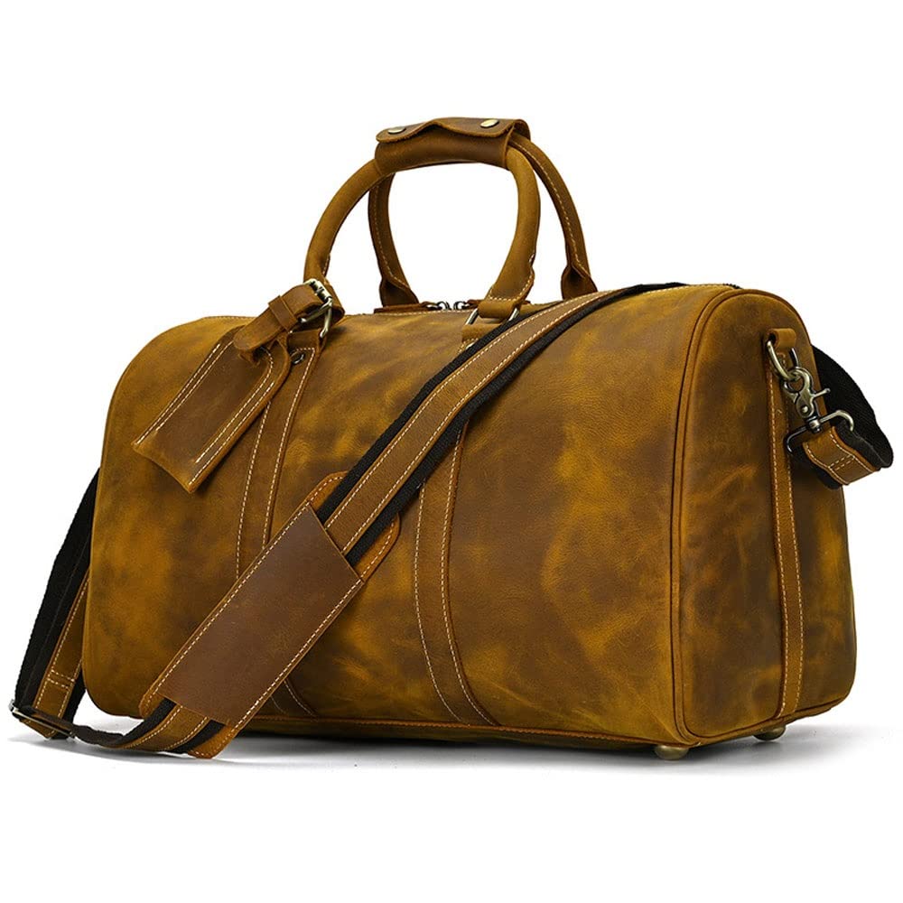 Oversized Genuine Leather Travel Tote Duffel Shoulder Weekend Bag Weekender Overnight Carryon Handbag